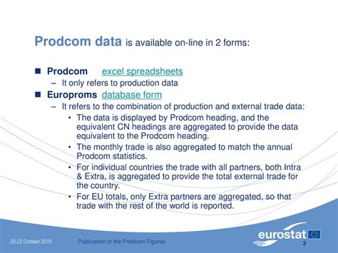eurostat prodcom database